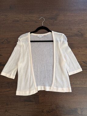 Christopher Fischer Women’s Cashmere Light Cream Open-Knit Cardigan Size Medium